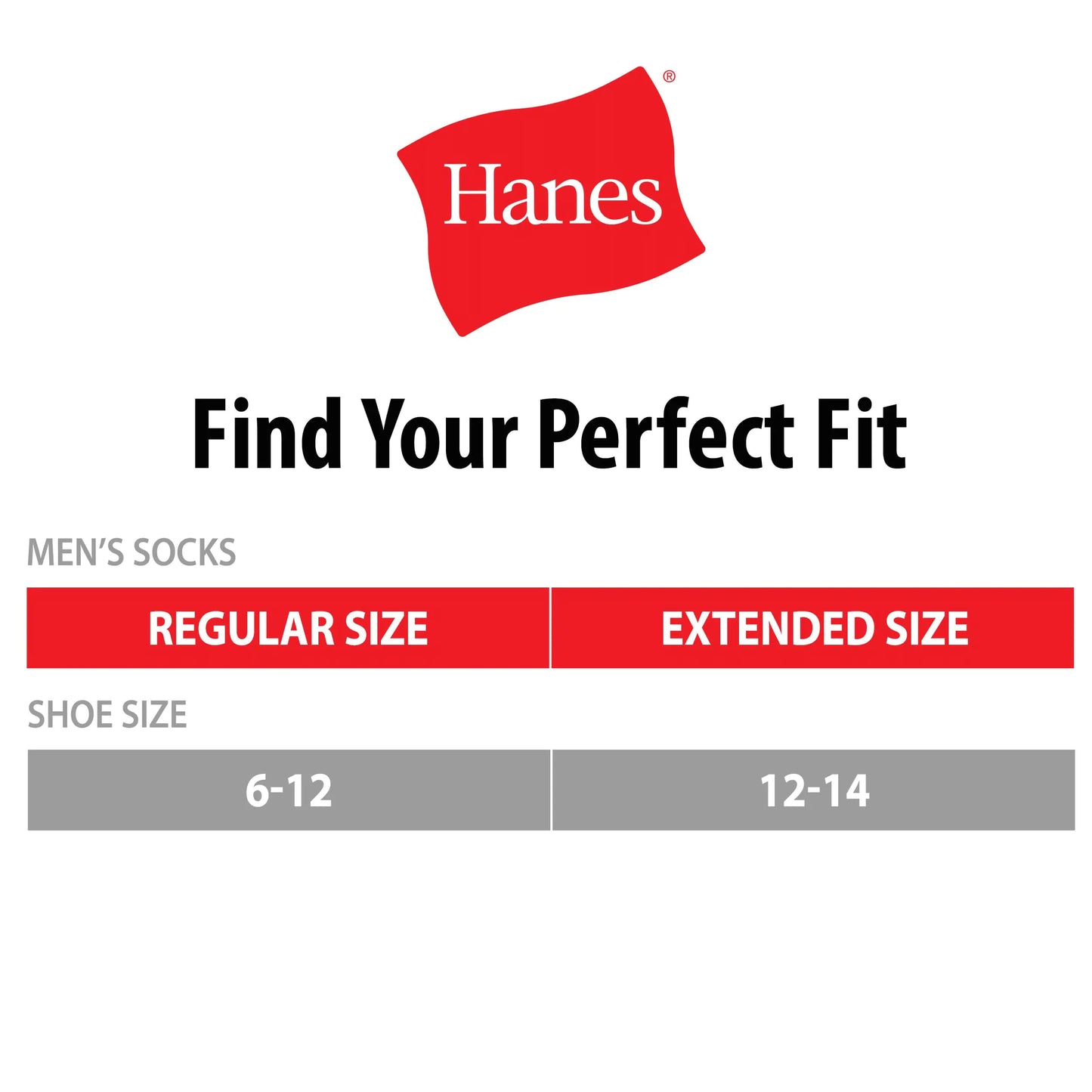 Hanes Men's Double Tough Crew Socks, 12-Pair Pack 12-14 White/ Grey Foot Bottom - 12 Pack